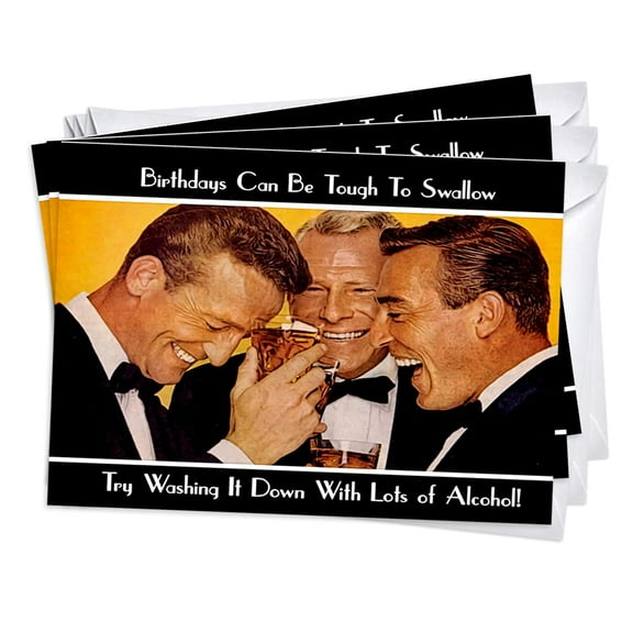 Wash it Down Funny Mens Birthday Humor Greeting Cards | 3 Pack Set (5x7)