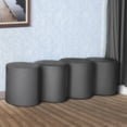 thumbnail image 2 of Logan Round Vinyl Ottoman (Set of 4)- Grey, 2 of 3