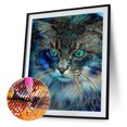 thumbnail image 1 of Cuadros Decorativos 5D DIY Diamond Painting Kits Full Round Drill Psychedelic Cat Picture (V2354) Wdftyju embutido en tela, 1 of 8
