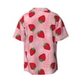 thumbnail image 6 of Lsque Strawberry print Men's Cuban Collar Short Sleeve Shirt Summer Beachwear Casual Button Down Fashionable Vacation Leisure Shirt-Large, 6 of 7