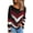 Red, variant on Kilaqueen Sweaters for Women Fashion Print Long Sleeve Crew Neck Knit Pullover Tops Casual Trendy Comfy Sweater