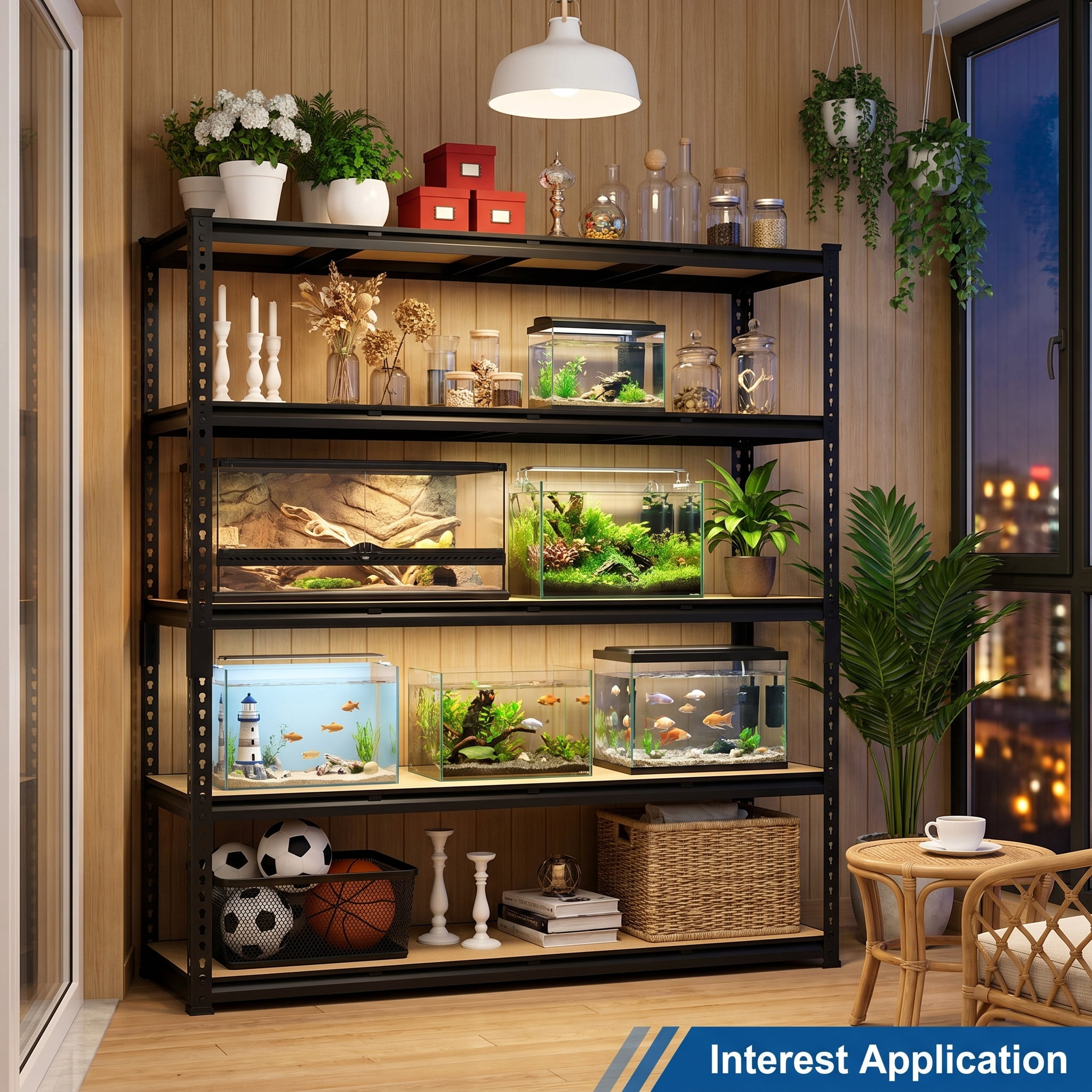 4 Pack Heavy Duty Garage Shelving Units, 60"W x 23.97"D x 72.01"H Metal Storage Shelves, 5 Tier Industrial Shelf Rack 3000LBS Adjustable Industrial Shelves for Pantry Warehouse