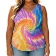 thumbnail image 5 of SwiftWear Women's Color Block Tank Top Sleeveless V Neck Loose Shirt Casual Summer Tunics Tee S-5XL, 5 of 8