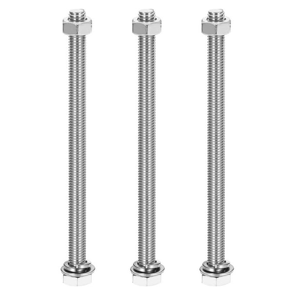 M8 x 120mm 304 Stainless Steel Hex Head Screws Bolts, Nuts, Flat & Lock Washers Assortment Kit, 3 Sets