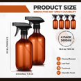thumbnail image 3 of Honeydak 4 Pcs 360° Spray Bottles 16 oz Upside Down Spray Bottles, Plastic Container Is Nice for Plants Cleaning Solutions Durable Nozzle W/fine Mist and Stream Setting(Amber), 3 of 14