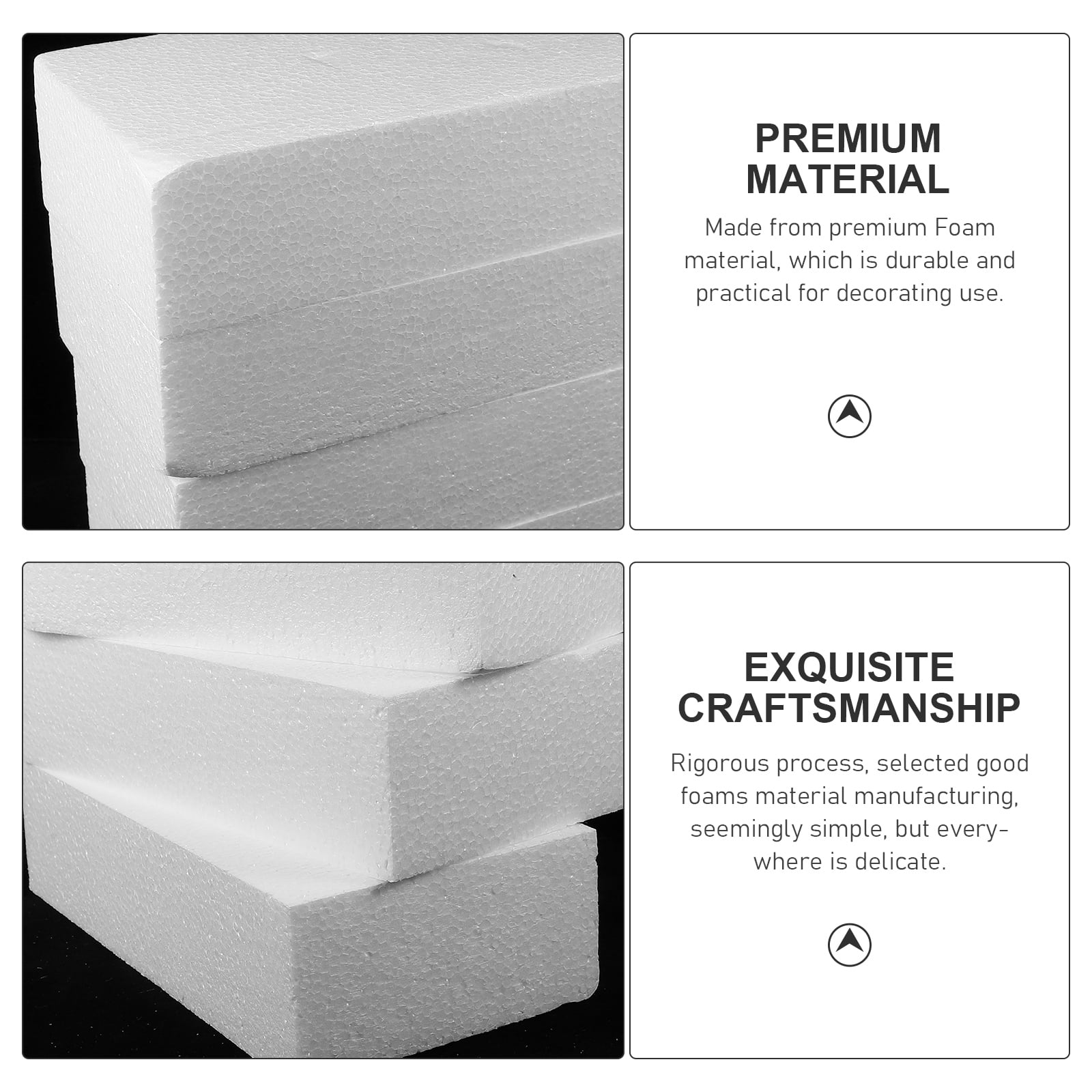 Nicehomfit 4Pcs Craft Foam Blocks White for DIY Painting Sculpting and Party Decorations