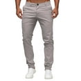 thumbnail image 2 of Riforla Slim Waist Full Trousers Men's Casual Solid Mid Pocket Length Fashion Pant Men's Pants Grey XXXL, 2 of 6