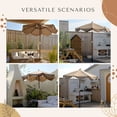 thumbnail image 6 of LAGarden BOHO 7' Fringe Patio Umbrella with Fringe UPF50+ Boho Style 5-Year-Non-Fading for Yard,Model:BH7W-10, 6 of 9