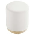 thumbnail image 3 of Ottoman Accent Chair, White, Velvet, French Living Lounge Cafe Lobby Hospitality Restaurant, Modern Contemporary Boutique HB36612, 3 of 8