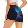 thumbnail image 3 of Bixox Women's Night At Lake Aurora pattern 2 in 1 Running Shorts - Lightweight Athletic Workout Gym Yoga Shorts Liner with Pockets - XX-Large, 3 of 5