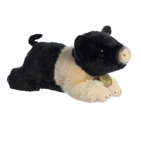 Aurora - Small Black Miyoni - 9" Hampshire Pig - Realistic Stuffed Animal