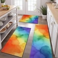 thumbnail image 2 of Rainbow Tie Dye Ink Pattern Kitchen Rugs Sets Of 3,Kitchen Runner Rugs Non Skid Washable,Decorative Kitchen Floor Mats for Kitchen,Sink,Laundry,17"x30"+ 17"x47" + 17"x59", 2 of 6
