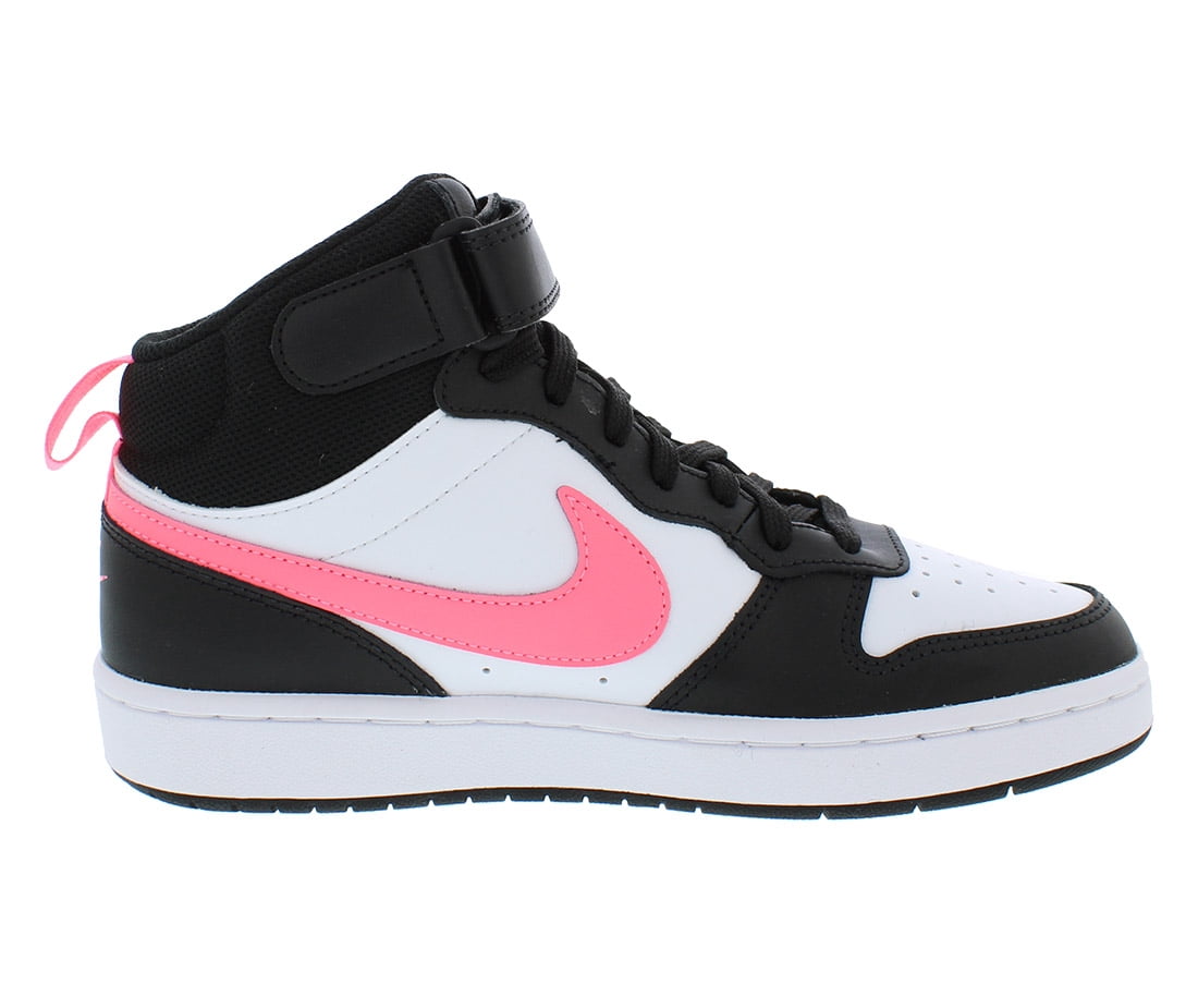 Nike Boy's Court Borough Mid 2 (Big Kid) Black/Sunset Pulse/White 4 Big Kid M