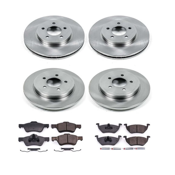 Ultimate Brakes Front and Rear Ceramic Brake Pad and Rotor Kit with Hardware WM81543