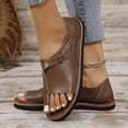thumbnail image 5 of MLCDZ Slippers for Women Open Toe Bunion Sandals-Orthopedic Bunion Corrector Sandals Wide Width Arch Support Sandals Indoor Outdoor Soft Slides Flat Ankle Beach Shoes Roman Loafers Sandals Brown 37, 5 of 9
