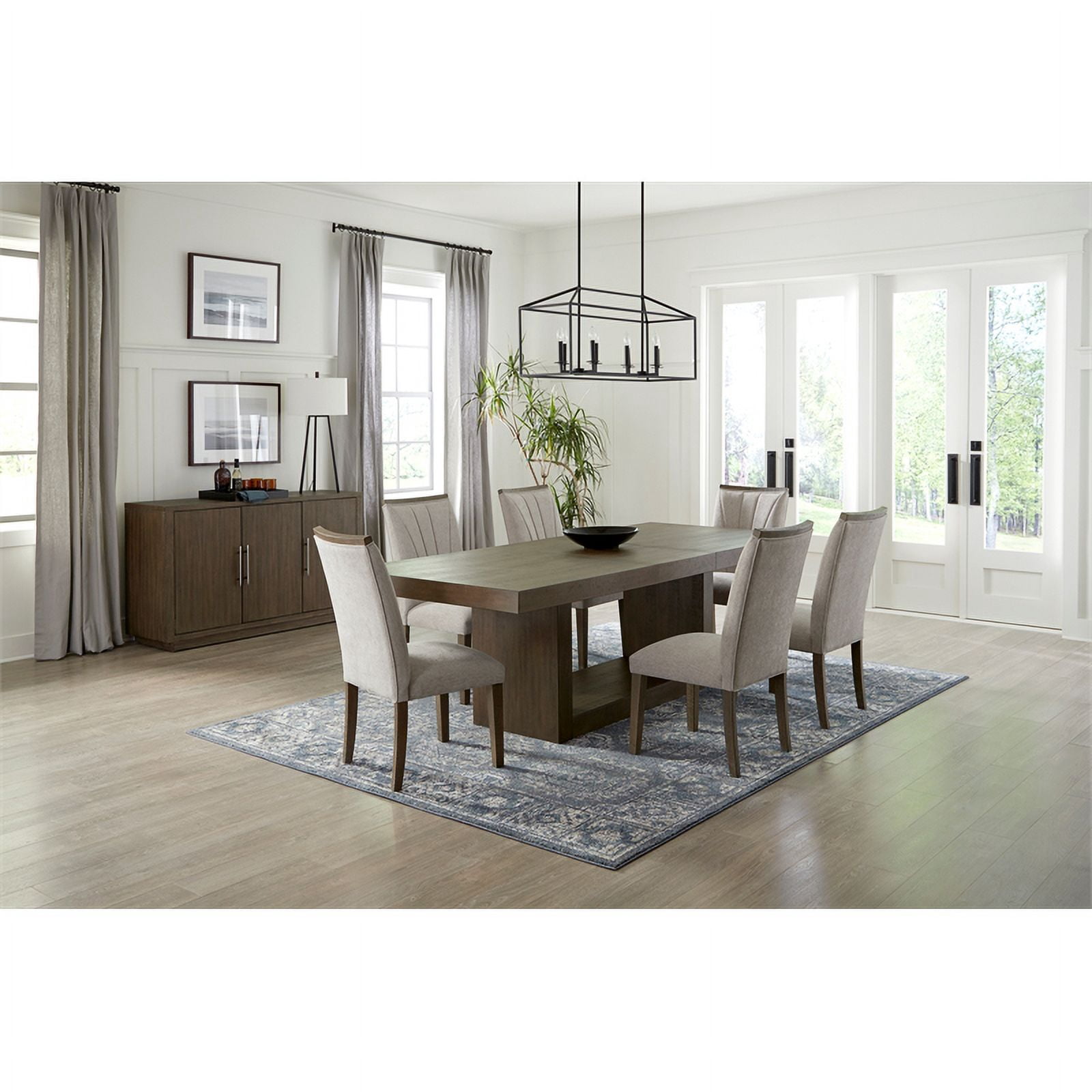 Lexicon Brookings Wood and Fabric Dining Room Chairs in Brown (Set of 2)