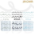 thumbnail image 6 of JINCHAN Fabric Shower Curtain 70” X 72” Blue Wave Shower Curtain, Water Repellent Geometric Modern Ocean Wave Bathroom Curtain with 12 Hooks, 6 of 7