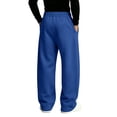 thumbnail image 4 of Hsovts Mens Open Cuff Wide Leg Sweatpants, Elastic Drawstring Waist Loose Fit Trousers with Side Pockets Casual Outdoor Wear Blue XL, 4 of 4