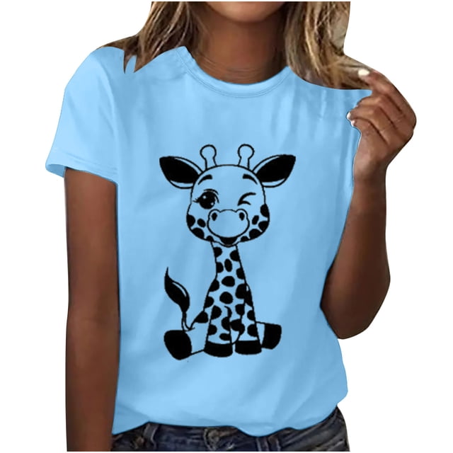 Birdeem Femmes Filles Grande Taille T-Shirts Imprimés Manches Courtes Col Rond T-Shirt Blouse Hauts