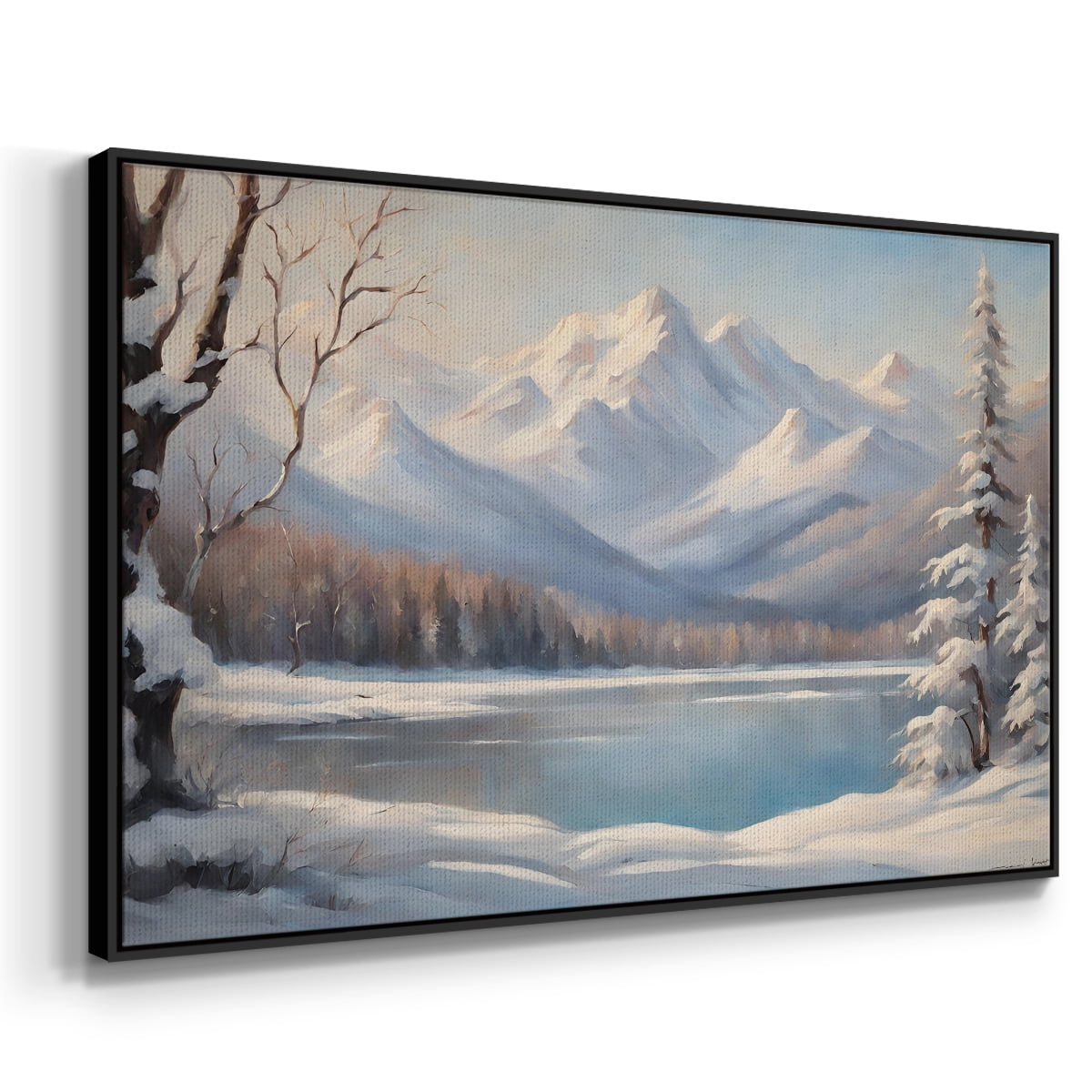 Vintage Landscape-CCV By Wexford Home Framed in Black Wood Gallery Wrapped Canvas 17 in. x 25 in.