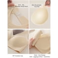 thumbnail image 4 of YOURISS Plus Size Wireless Seamless Bra, Full Coverage, Breathable 0.2cm Cups, Side Support U-Back, 5-Row 4-Hook T-Shirt Bra, Beige White 2XL, 4 of 7