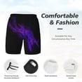thumbnail image 3 of Mens Swim Trunks Black Purple Abstract Quick Dry Board Shorts with Compression Liner, 3 of 6