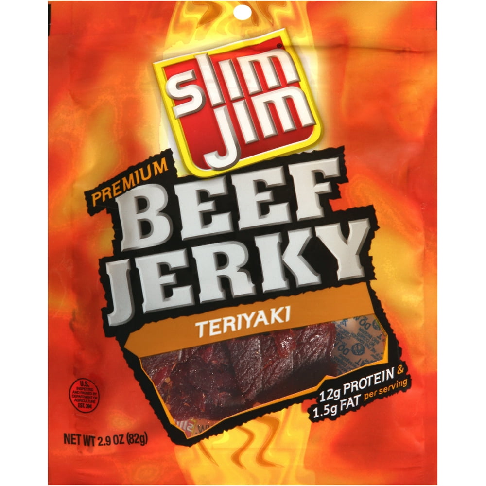 Slim Jim® Teriyaki Premium Beef Jerky 2.9 oz. Bag - Walmart.com