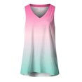 thumbnail image 3 of WCMZJ Clearance Womens Tank Tops Summer Sleeveless V Neck T Shirts Basic Gradient Print Casual Tunic Tops for Leggings Loose Fit Green S, 3 of 3