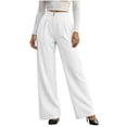 thumbnail image 3 of cocolona Womens Winer Casual Loose Corduroy Pants Elastic Waist Straight Wide Leg Travel Lounge Pants with Pockets, 3 of 5
