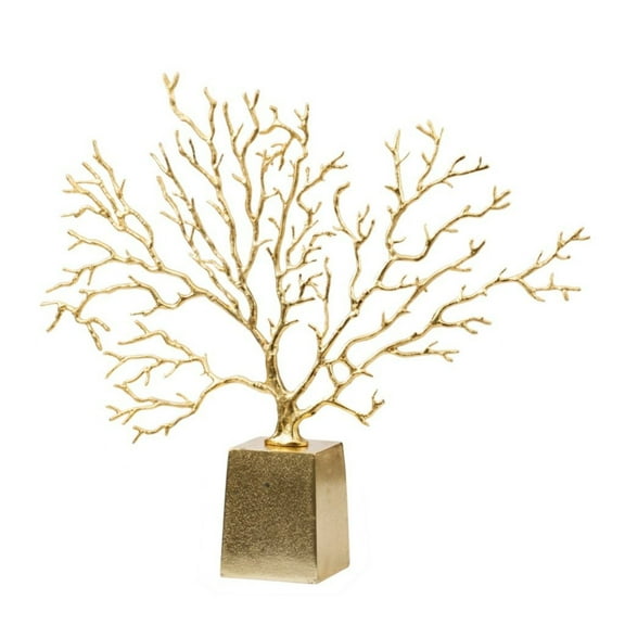CC Home Furnishings Abstract Twig Tree with Base - 19.25" - Gold