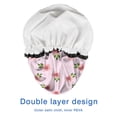 thumbnail image 4 of Shower Caps,Pioneer Flower Floral Print Pattern Waterproof Shower Cap for Women 4 Pieces,Double Reusable Hair Cover for Shower PEVA Elastic Stretch Hem, 4 of 7