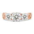 thumbnail image 2 of 1 4/5 Cttw Round Cut Lab Created Moissanite Diamond 3 Stone Bridal Engagement Ring Jewelry Gift for Women in 14K Rose Gold Over Sterling Silver (G-H Color, VVS1 Clarity, 1.80 Cttw)-6.5, 2 of 8