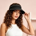 thumbnail image 6 of TFEOQRY Women's Sun Visor Hat Foldable Wide Brim UV Protection Adjustable Strap Lightweight Summer Outdoor Ponytail Hat, 6 of 6