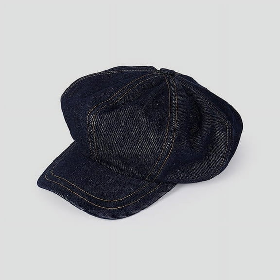 SikaFu Vintage Women Denim Beret Octagonal Hats Classic Washed Cotton Newsboy Caps Beret Hat Flat Brim Female Spring Painter Berets Cap