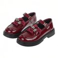 thumbnail image 5 of OGLCCG Girls Dress Shoes School Uniform Oxfords Low Heel Hook and Loop Princess Mary Jane Shoes Soft Sole Loafers Flats for Party Wedding 3-10 Years, 5 of 5