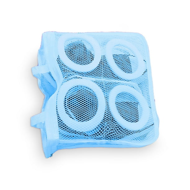 Bolsa de zapatos Cateissary para lavadora malla protectora colgante con cremallera Azul