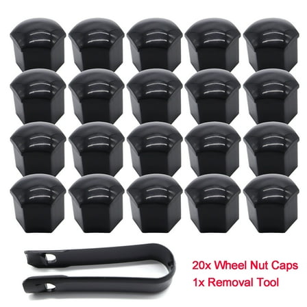21mm Black Car Wheel Hub Nut Bolts Caps Cover Protector Decoration Accessories