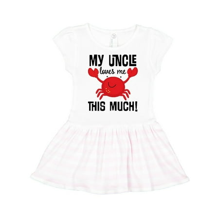 

Inktastic Uncle Loves Me Childs Crab Gift Toddler Girl Dress