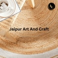 thumbnail image 3 of Jaipur Art And Craft Round Jute Area Rug Beige and White Hand Braided Carpet for Bedroom, Living Room (8x8 Sq Ft), 3 of 5