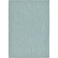 thumbnail image 2 of Rugs.com Outdoor Solid Collection Rug – 8' x 11' Aquamarine Flatweave Rug Perfect For Living Rooms, Large Dining Rooms, Open Floorplans, 2 of 3