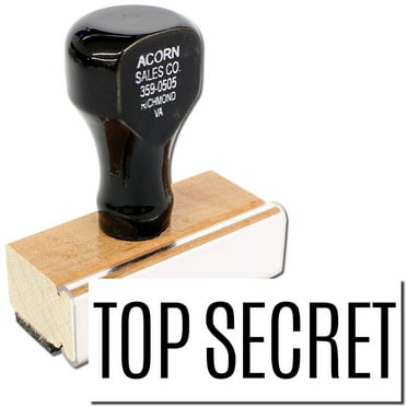 Top Secret Rubber Stamp, Wooden Handle Rubber Stamp, Laser Engraved Dies, Impression Size 1/2" x 1-1/2”, Uses a Separate Stamp Pad