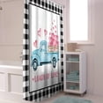 thumbnail image 3 of Valentine''s Day Shower Curtain Loads Of Love Shower Curtains for Bathroom Decor Truck With Pink Hearts Black Buffalo Check Plaid Bath Curtains Sets for Valentines Day Waterproof Small Stall 36" X 72", 3 of 6