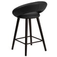 thumbnail image 4 of Flash Furniture 2 Pk. 24'' High Contemporary Cappuccino Wood Rounded Back Counter Height Stool in Black Vinyl, 4 of 7