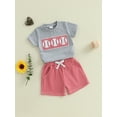 thumbnail image 5 of PaerPade Baby Toddler Boys Shorts Set, 6 12 18 24 Months 2T 3T Short Sleeve Embroidery Baseball T-shirt with Plaid Shorts Summer 2-piece Outfit, 5 of 9