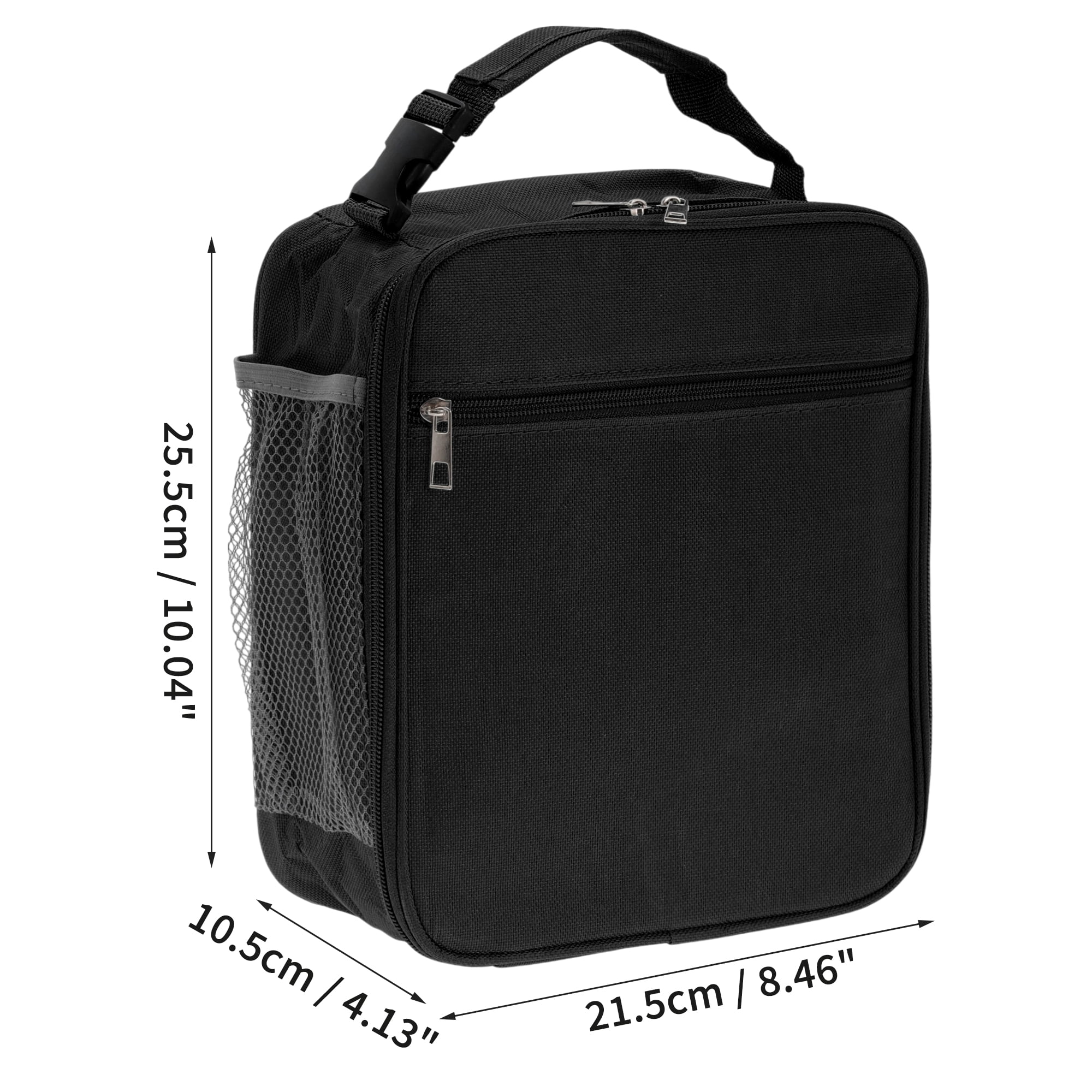 Unique Bargains Reusable Insulated Lunch Box Tote for Work Black 195 oz