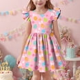 thumbnail image 4 of NAISIBABY Girls Casual Dresses, Crewneck Flare Fit Sleeveless Summer Ruffles Sundress Pink Size 6, 4 of 7