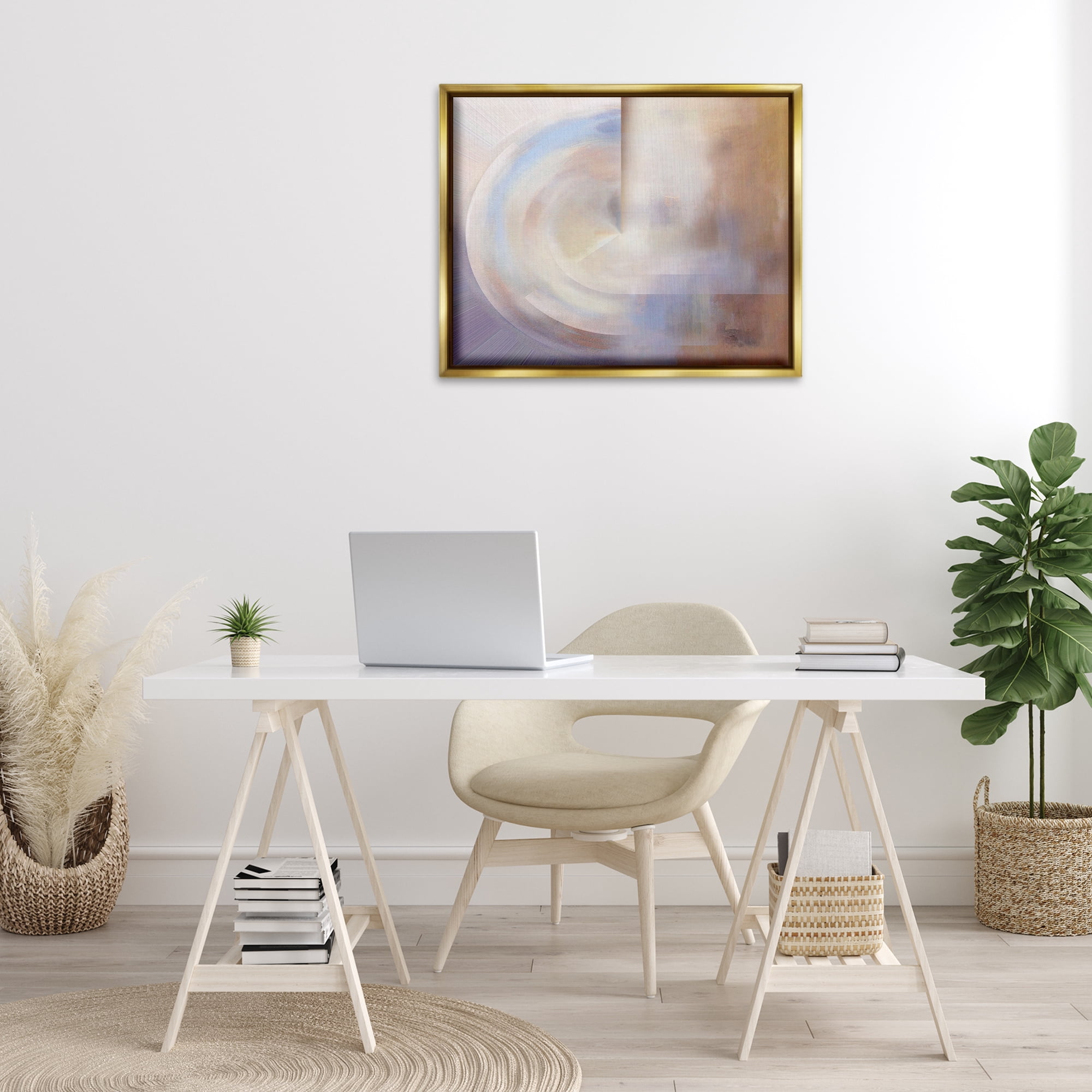 Stupell Industries Ghosts of New York Abstract Abstract Painting Gold Floater Framed Canvas Art Print Wall Art, 31 x 25