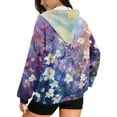 thumbnail image 5 of SCRAWLGOD Flowers Zip Hoodies for Women Zip Up Hoodie Oversized Women Sweatshirt Long Sleeve Zipper Hoodies for Women Plus Size XS Casual Womens Activewear Zip Up for Party, 5 of 7