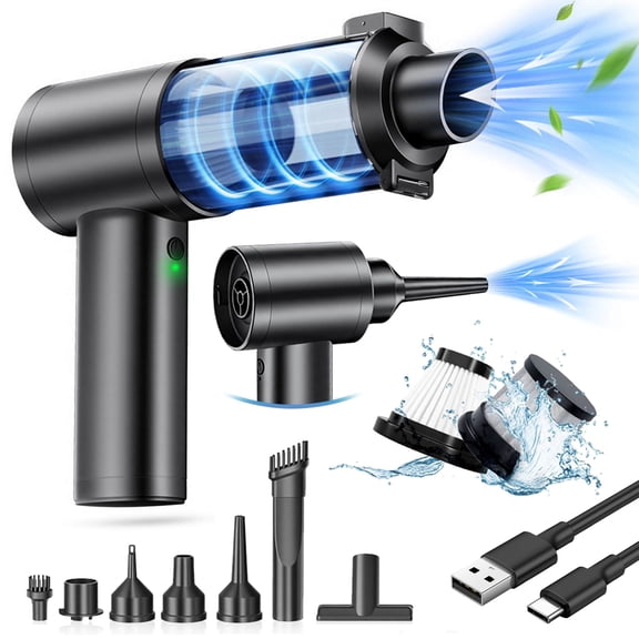 Andizun Handheld Car Vacuum Cleaner, 15000PA Car Vacuum Cleaner and Air Duster, High Power Handheld Vacuum Cordless Rechargeable with Multi-Nozzles, Portable Mini Cars Vacuum for Cars Home Office