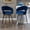 Blue, variant on Hausfame Set of 2 Swivel Velvet Bar Stools, Upholstered Counter Height Chairs, Green
